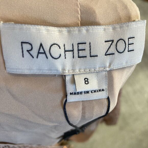 Rachel Zoe Jacket Womens 8 Harrison Sequin Belted Rose Gold Deep V Neck - Picture 6 of 11